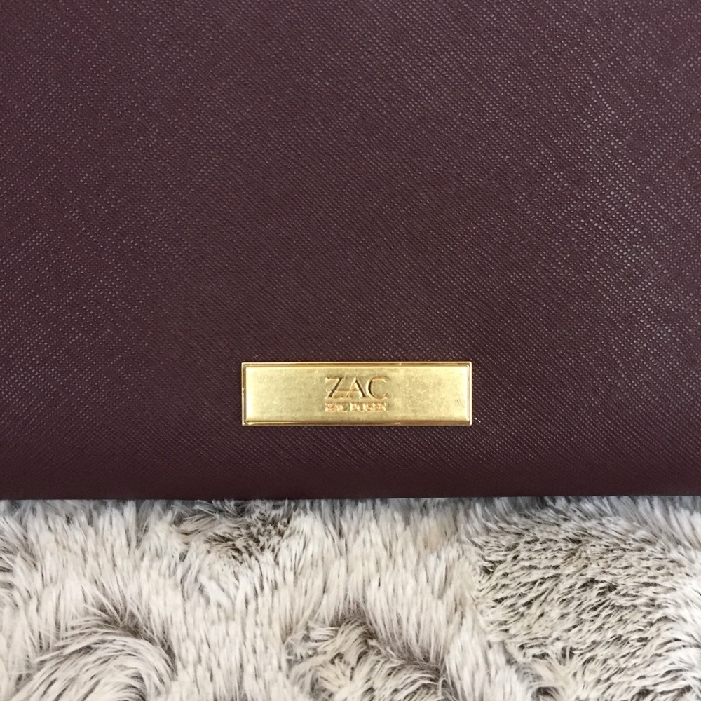 Authentic ZAC POSEN burgundy saffiano leather bag - Picture 3 of 8